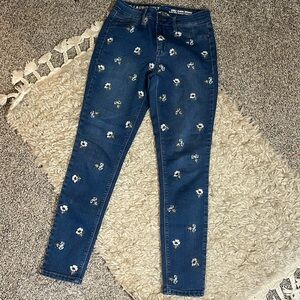 Laurie felt Los Angeles embroidery floral silky ankle skinny jean xs